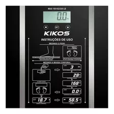 Balança Corporal Digital Pediátrica Kikos Ison Preta, Até 150 Kg