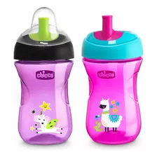 Vaso Entrenador Pitillo 9oz Chicco Para Niñas Lila/ Rosa