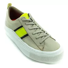 Sapatênis Masculino Perlatto Car006 - Off White E Verde