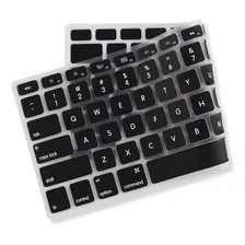 Película De Teclado P/ Macbook Pro 13 Drive Cd/dvd A1278 Cor Preto Com Letras Brancas