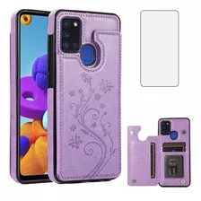 Funda Para Samsung Galaxy A21s - Violeta/tarjetero