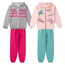  2 Conjunto Menina Moletom Roupa Infantil Inverno Juvenil