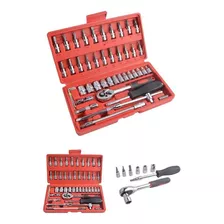 Kit De Herramientas De 46pcs Con Dados Y Puntas