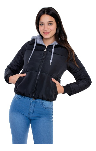 Campera Mujer Inflable Impermeable Con Capucha Chaqueta