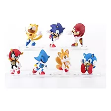 Kit 7 Miniaturas Sonic Metal Sonic Knuckles Tails 6cm