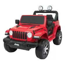 Auto Jeep A Batería Licence Rubicon 12v Con Luces Y Sonido Color Rojo