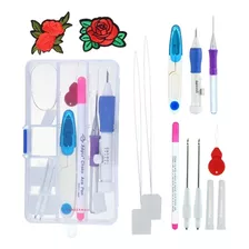 Kit Completo Agulha Mágica Caneta Para Bordar Ponto Russo