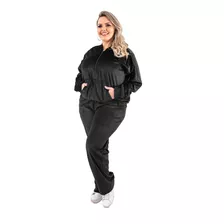 Conjunto Feminino De Plush Veludo E Calça Agasalho De Frio