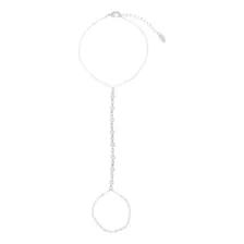 Pulseira Mão Pontos De Luz Folheada Em Ródio Branco Piuka Comprimento 17 Cm Cor Prateado Diâmetro 17 Cm