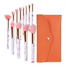 Kit 10 Brochas Pinceles Maquillaje Estuche Organizador Atrix