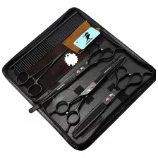 Kit De Tijeras 7 Pulgadas P/zurdos P/corte De Pelo Perros