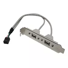 Slot Usb 2 Puertos Bracket Mteal 2 Usb Hembra Pc Mother