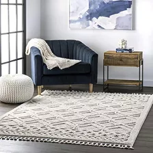 Nuloom Ansley Soft Lattice Textured Tassel Area Rug, 3' X 5'