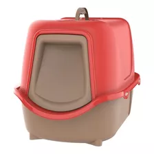 Sanitário Fechado Para Gatos Wc Cat New Gold Edition Cor Vermelho