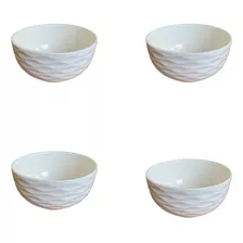 Kit 4 Bowls De Porcelana New Bone 400ml 11,5x6cm Lyor