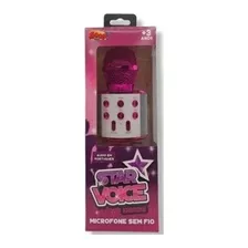 Microfone Star Voice Bluetooth Rosa Zp00975