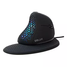 Delux Seeker Ratón Vertical Ergonómico Con Cable Y Rueda Con