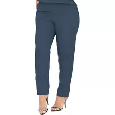 Calça Feminino Alfaiataria Social Skinny Cintura Alta Lycra