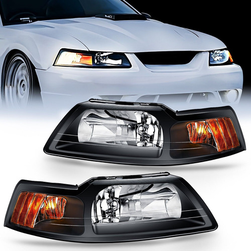 Ford Mustang 1999 2004 Faros Fondo Negro 2000 2001 2002 2003 Foto 2