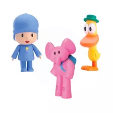 Kit 3 Bonecos Pocoyo Pato E Elly Em Vinil Atoxico Cardoso