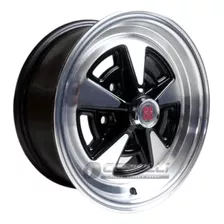 Jogo De Rodas Opala Ss R15 15x7 E 15x8 + Bicos Cor Preta Borda Diamantado