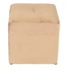 Pouf Cubo Felpa Tostado / Muebles América