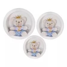 Trio De Urso Para Nicho Decoração Quarto De Bebê Três Ursos