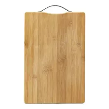 Tabla De Picar Grande De Madera Bambu Con Asa 37cm X 56cm Color Marrón