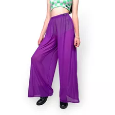 Calça Renda Roxa Transparente Tule Roxo Plussize Lovu 