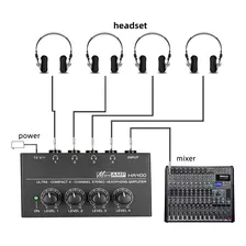  Amplificador De Audífonos Ha400 Pequeño Estéreo De 4 Canale