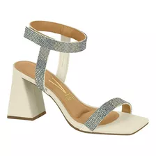 Sandalia Vizzano Mujer Fiesta Brillos Strass Taco Alto 8cm