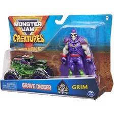 Monster Jam Grave Digger Com Criatura Grave Digger 