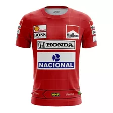 Camiseta Ayrton Senna Mclaren Camisa Formula 1 Corrida