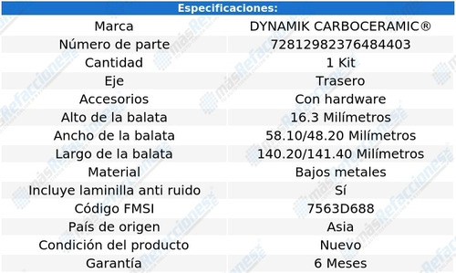 Balatas Metales Bajos Traseras Xk8 V8 4.2l 97-06 Dynamik Foto 3