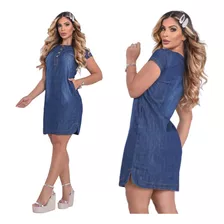 Vestido Jeans 100% Algodão Soltinho E Leve- Chemise.