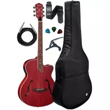 Violão Hofma Hmf 240 Mini Jumbo Red Kit Capa Luxo Acessórios