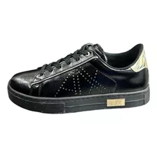 Tenis Armani Exchange Negro Dorado Mod. Xdx079