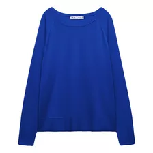 Blusa Tricô Azul Zara