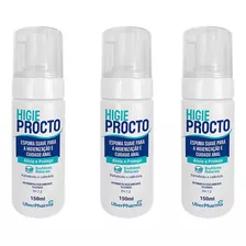 Kit 3 Higie Procto Espuma Suave Para Cuidado Anal 150ml.