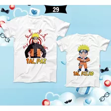 Combo 2 Camiseta Tal Pai Tal Filho Naruto Uzumaki Combinando