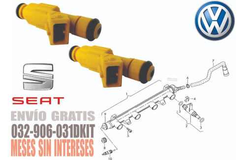 2 Inyectores De Gasolina Para Volkswagen Golf 1.6l 01-07 Foto 4