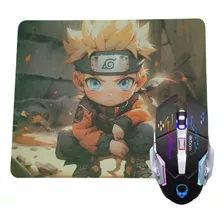 Kit De Mouse Gamer Exbom Rgb 6 Botões + Mouse Pad Estampa