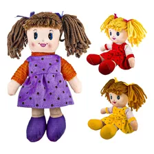 Boneca De Pano 27cm Brinquedo Para Meninas Bee Toys