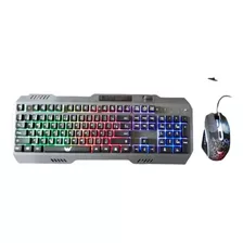 Kit Teclado Mouse Gamer Semi Mecânico Led Rgb Com Fio Usb