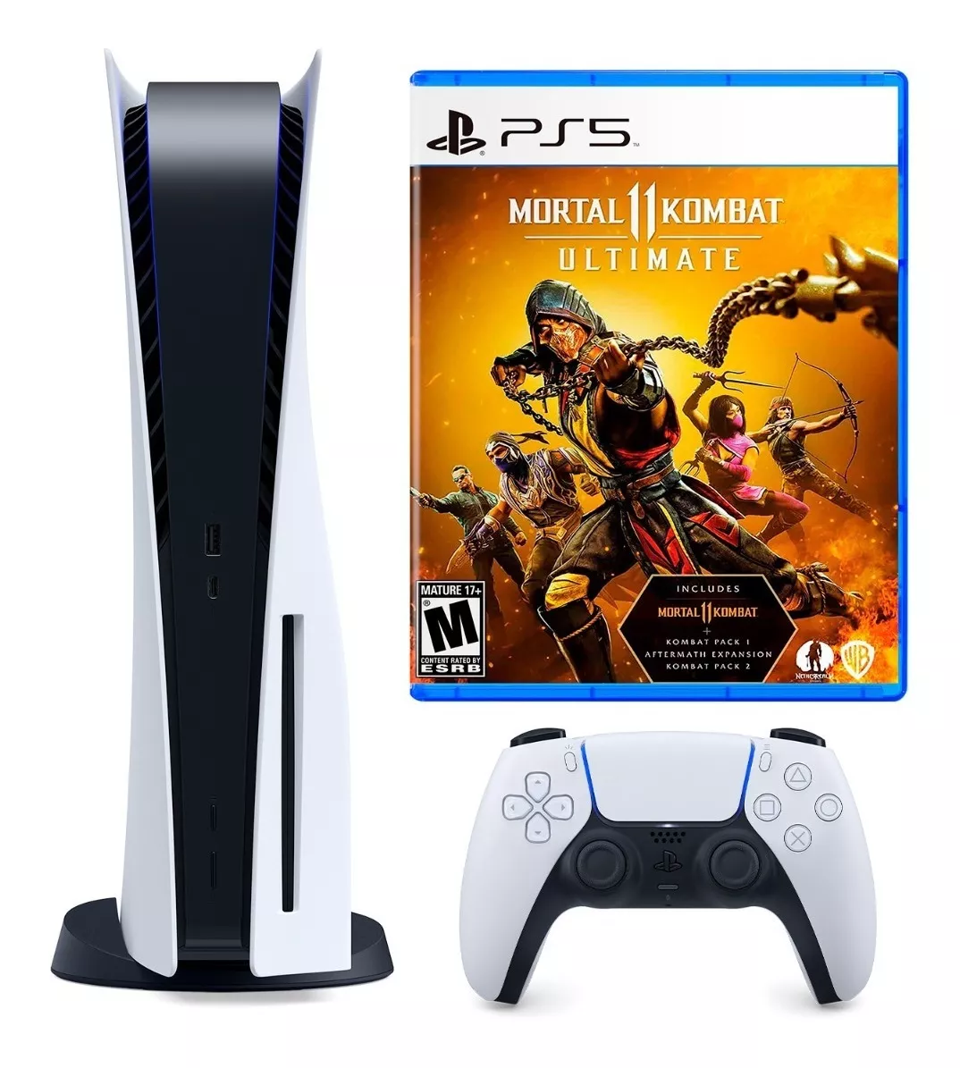 Consola Ps5 Con Lector De Discos + Mortal Kombat 11 Ultimate