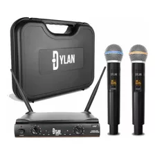 Microfone Duplo S/ Fio Uhf 26 Canais Digital Dylan Dw602 Max