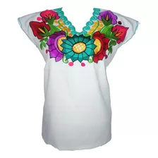 Blusa Bordada Artesanal Girasoles De Zinacantan Chiapas