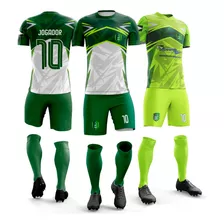 Kit 16 Uniformes Futebol Personalizado Camisa, Short E Meião