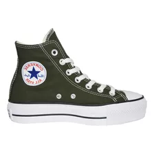 Zapatillas Converse All Star Plataforma Lona Hi Verde