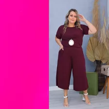 Conjunto Feminino Plus Size Blusa E Calça Moda Plus 38 A 50